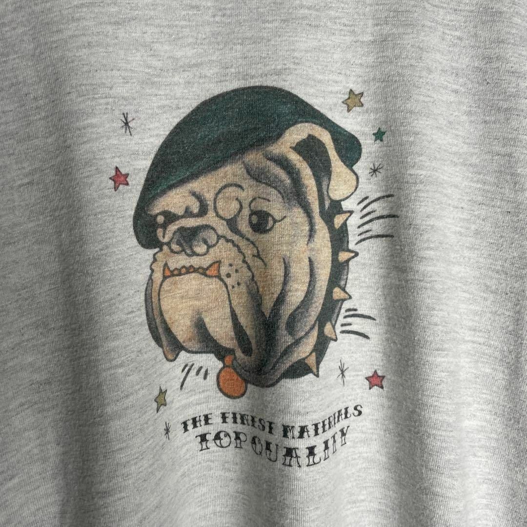 VINTAGE(ヴィンテージ)の[古着]ビンテージ　半袖　Tシャツ　ブルドッグ　犬　アニマル　プリント　白 メンズのトップス(Tシャツ/カットソー(半袖/袖なし))の商品写真