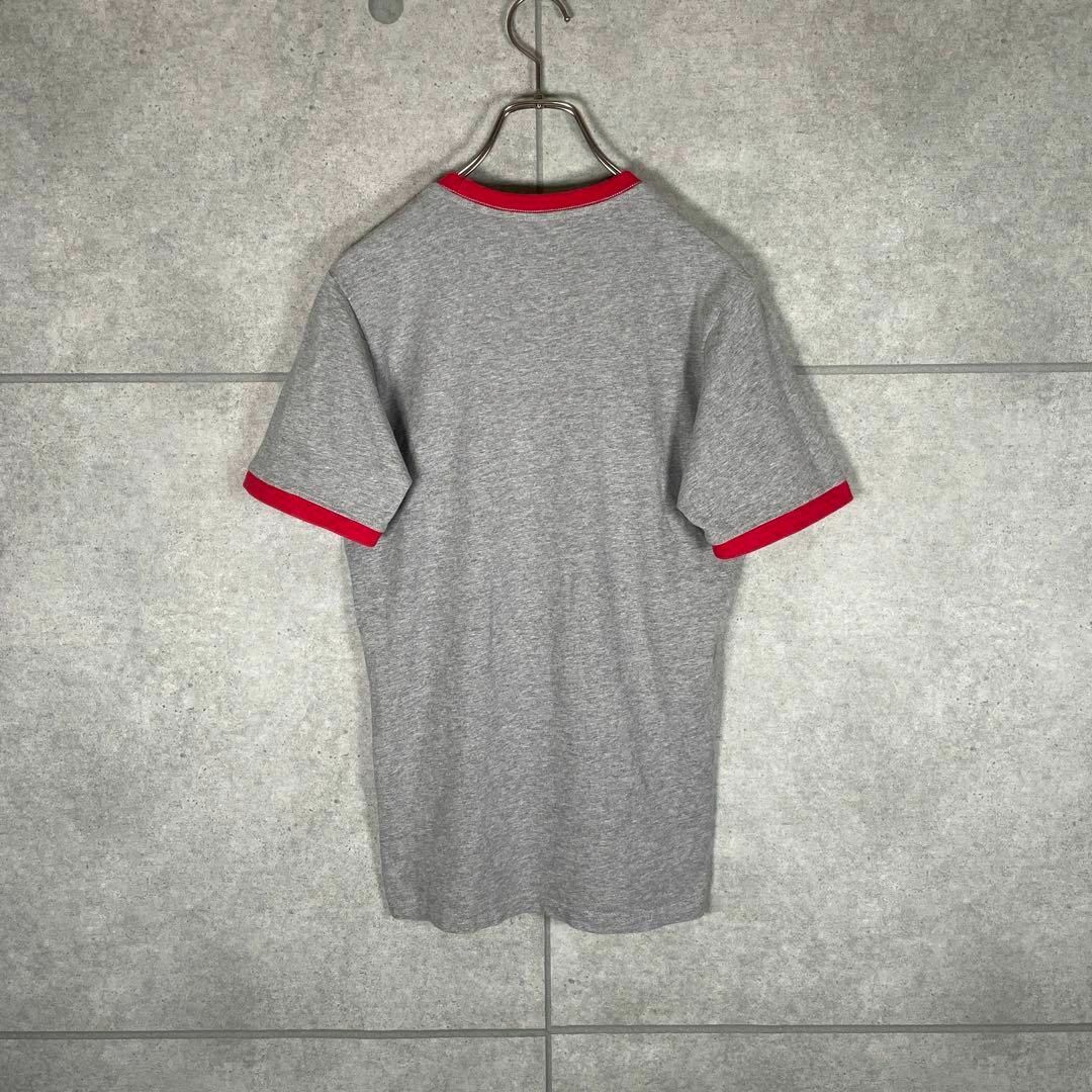 NIKE(ナイキ)の[古着]NIKE　半袖　リンガーTシャツ　ボックスプリント　良配色　グレー　赤 メンズのトップス(Tシャツ/カットソー(半袖/袖なし))の商品写真