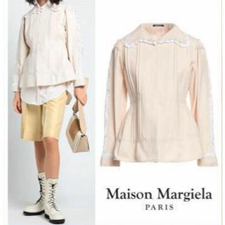 マルタンマルジェラ(Maison Martin Margiela)の極美品✨メゾンマルジェラ 22SS ジャケット レース プリーツ 現行 Sサイズ(テーラードジャケット)