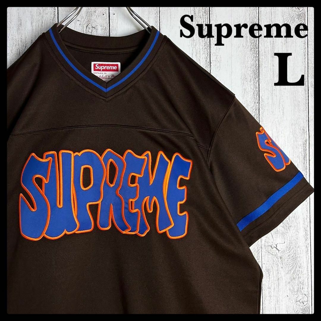 Supreme(シュプリーム)の【人気Lサイズ】シュプリーム×ミッチェルアンドネス☆ゲームシャツ フットボール メンズのトップス(Tシャツ/カットソー(半袖/袖なし))の商品写真