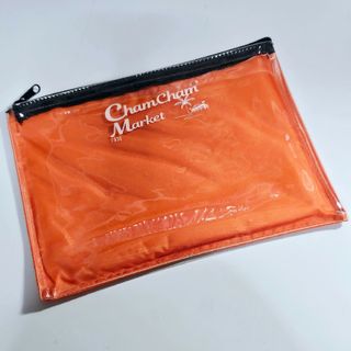 【新品未使用】Cham Cham Market オレンジ色 ビニールポーチ(ポーチ)