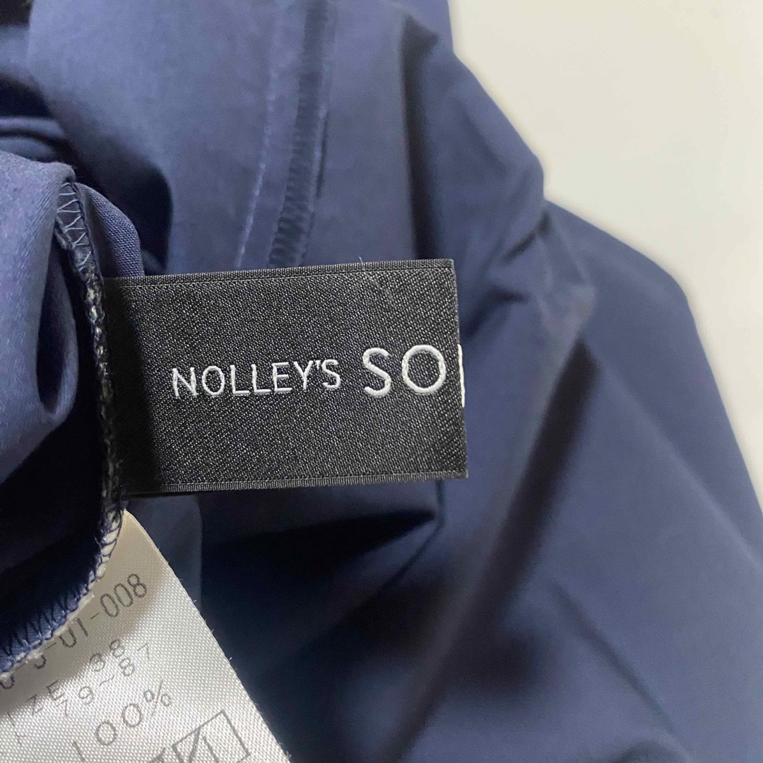 NOLLEY'S sophi(ノーリーズソフィー)のNOLLEY’S ノーリーズ トップス 綿 ネイビー系 日本製 サイズ38 レディースのトップス(シャツ/ブラウス(半袖/袖なし))の商品写真