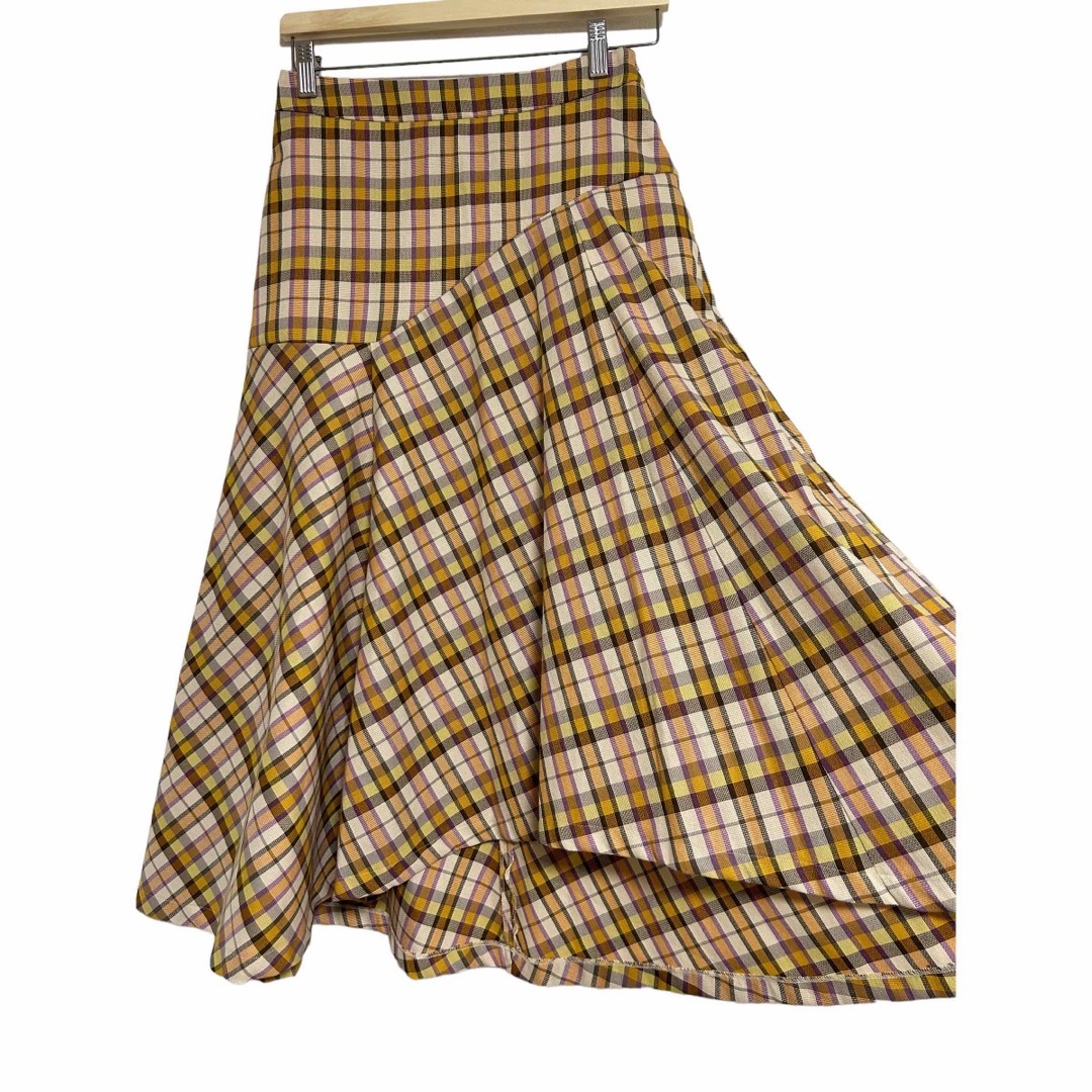 未使用　aquagirl ロングスカート　ボトムス　チェック柄　38 レディースのスカート(ロングスカート)の商品写真