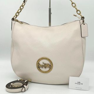 コーチ(COACH)の✨️極美品✨️コーチ エル ホーボー ハンドバッグ 2way レザー ホワイト(ハンドバッグ)