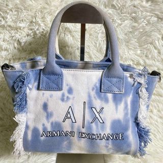 ARMANI EXCHANGE - ARMANI アルマーニエクスチェンジ　ハンドバッグ　デニム　ダメージ　水色