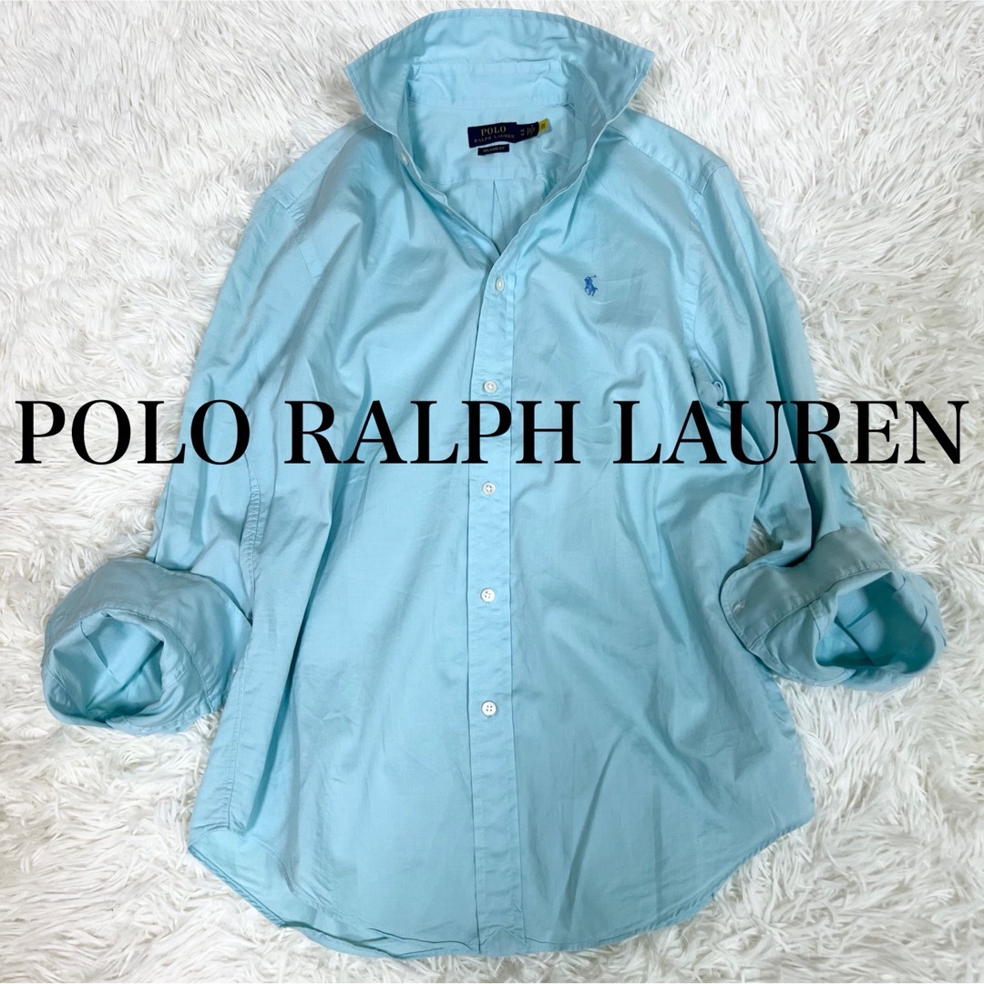 POLO RALPH LAUREN(ポロラルフローレン)の美品✨ ポロラルフローレン 現行モデル 長袖シャツ  ブルー XS メンズのトップス(シャツ)の商品写真