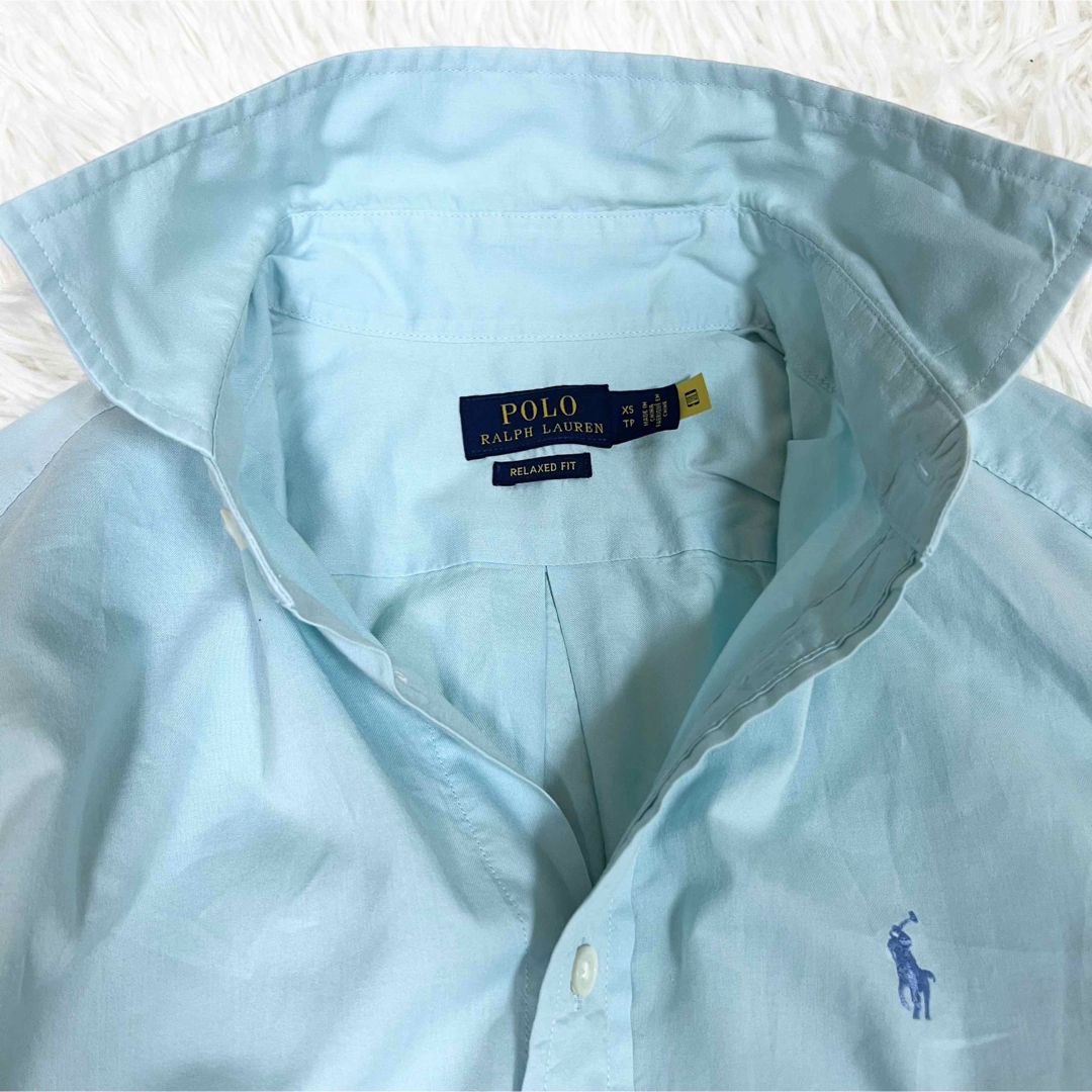 POLO RALPH LAUREN(ポロラルフローレン)の美品✨ ポロラルフローレン 現行モデル 長袖シャツ  ブルー XS メンズのトップス(シャツ)の商品写真