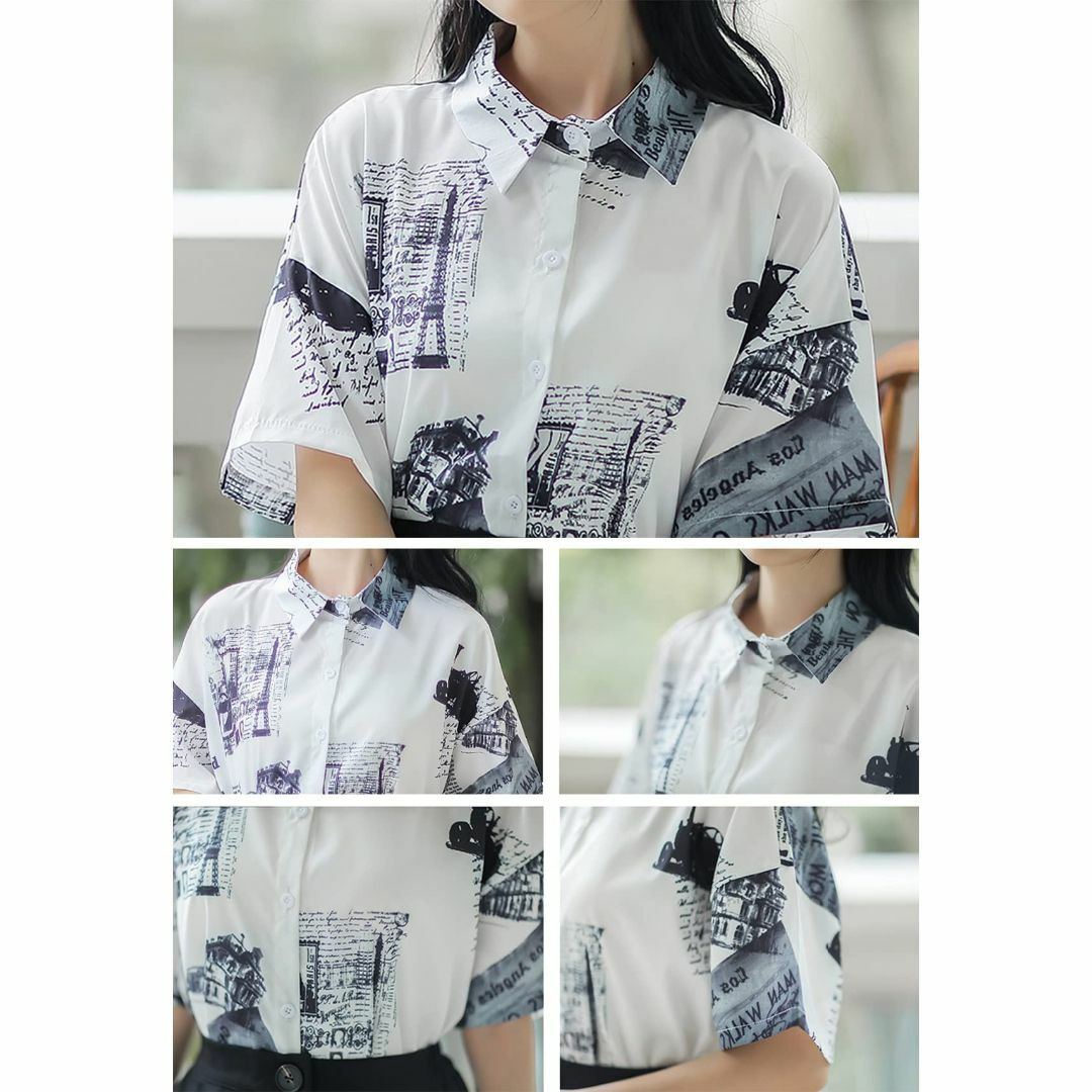 [セイラ] ブラウス レディース シャツ 半袖 着痩せ ゆったり 可愛い カジュ レディースのファッション小物(その他)の商品写真