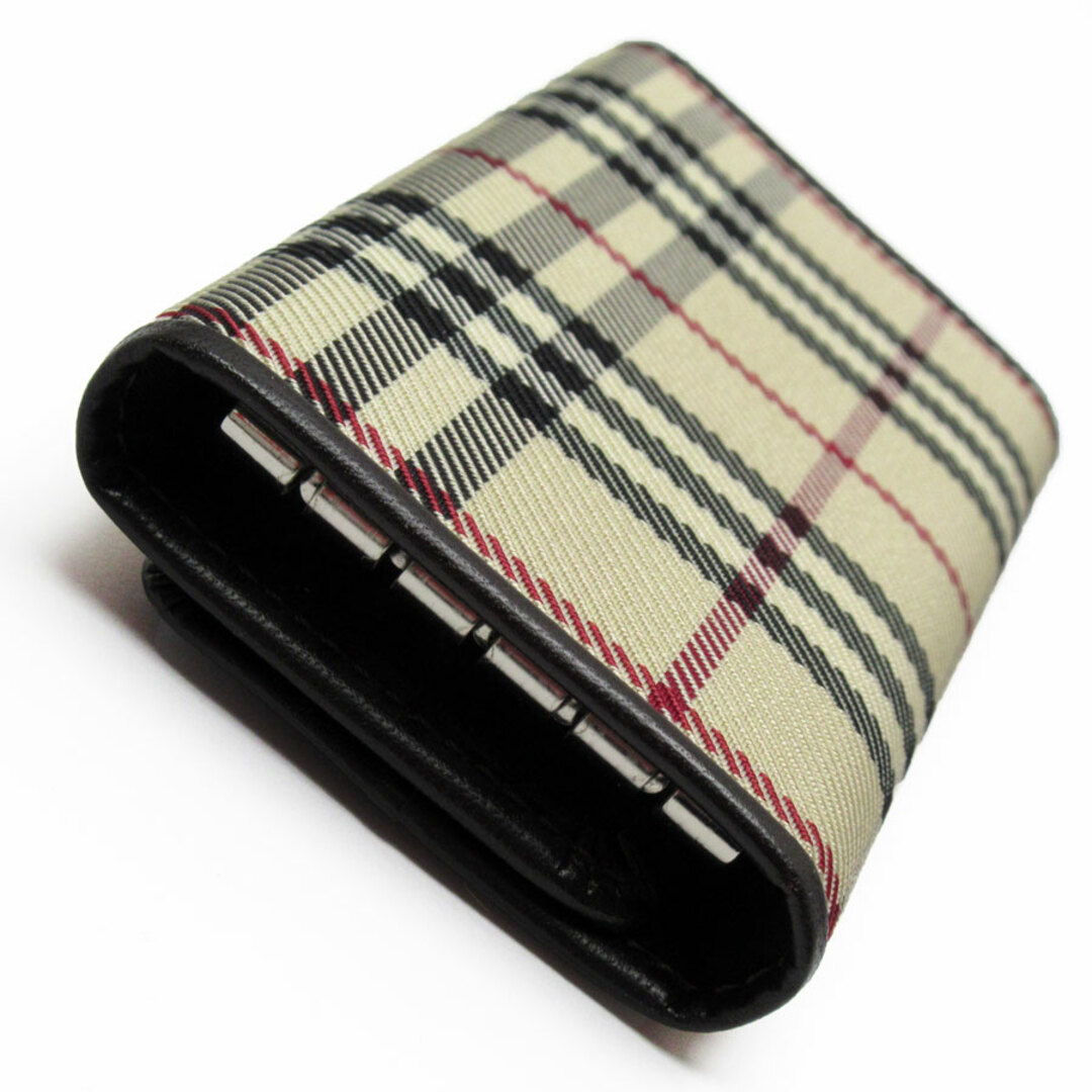 BURBERRY(バーバリー)のバーバリー BURBERRY キーケース キャンバス/レザー ブラウン×ベージュ ユニセックス 送料無料【中古】 t19290a ハンドメイドのファッション小物(キーケース/名刺入れ)の商品写真