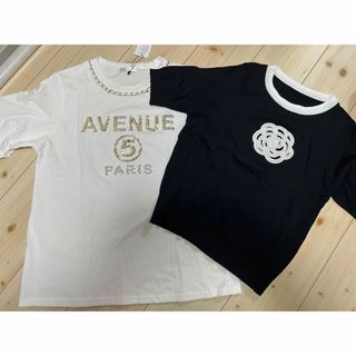 ジョア(Joie (ファッション))の新品！２枚セット　ビジュートップス(Tシャツ(半袖/袖なし))