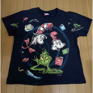 ヴィンテージTシャツ　Dr.Seuss キャット　グリンチ　アメリカ製(Tシャツ/カットソー(半袖/袖なし))