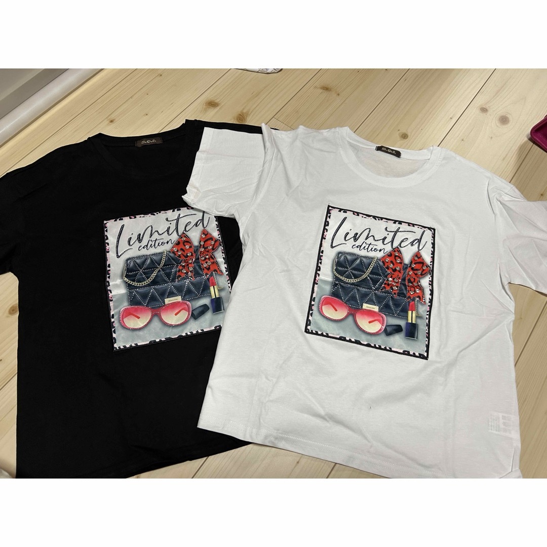 Joie (ファッション)(ジョア)の新品２枚セット！韓国系キラキラビジューTシャツ　レオパード　ヒョウ柄 レディースのトップス(Tシャツ(半袖/袖なし))の商品写真