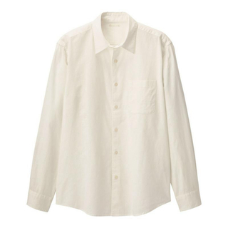 ジーユー(GU)の新品タグ付●GU リネンブレンドシャツ(長袖) ホワイト　XXL(シャツ)