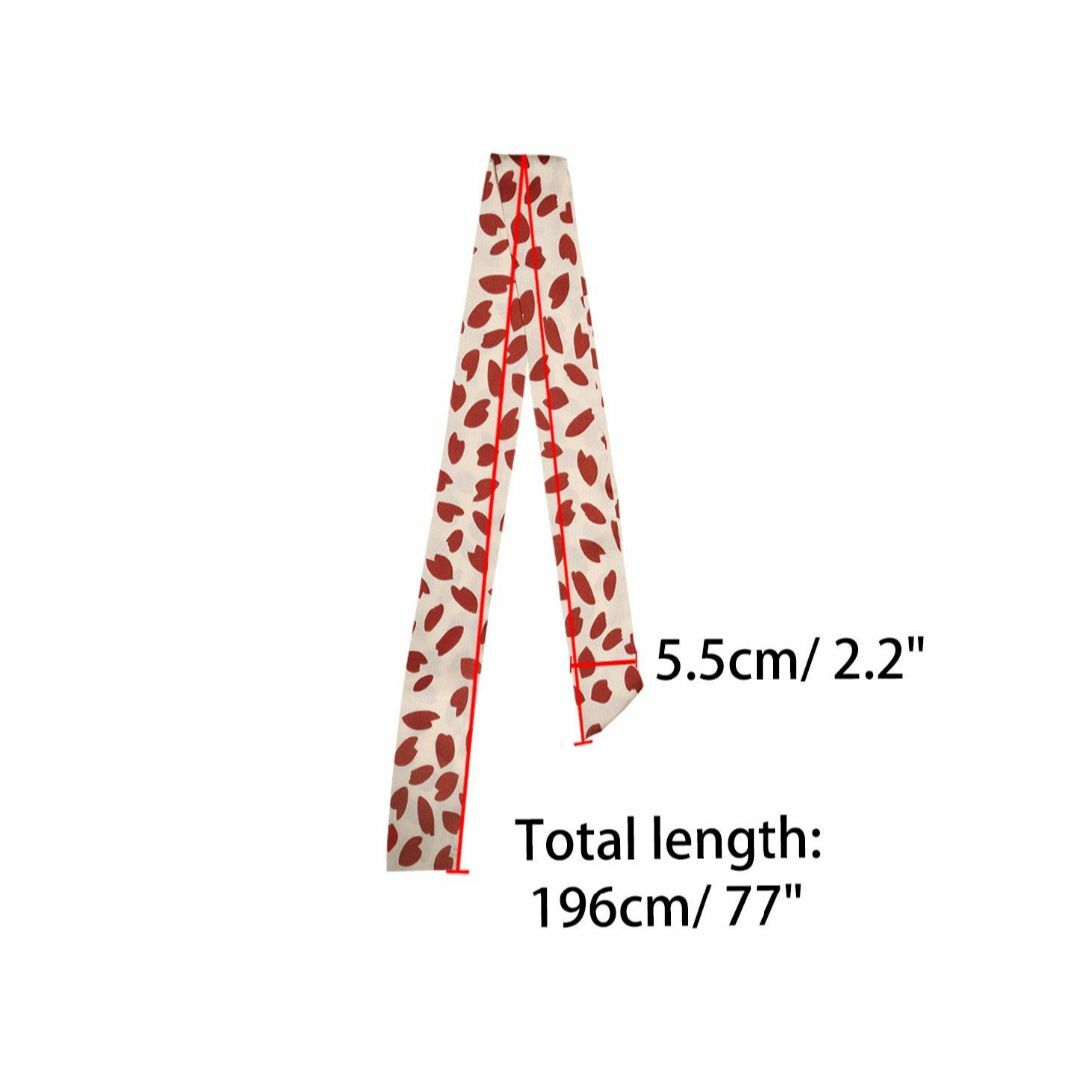 [Allegra K] リボンスカーフ ネッカチーフ 長方形 細い ハート柄 髪 レディースのファッション小物(その他)の商品写真