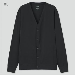 ユニクロ(UNIQLO)のXL ポケット有り433048 エアリズムUVカット  黒  UNIQLO(カーディガン)