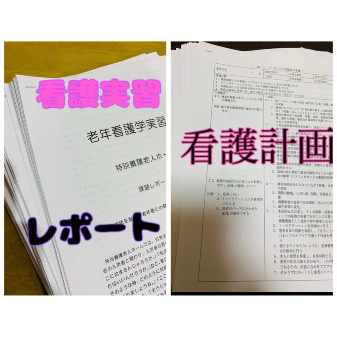 看護実習レポート　看護計画 エンタメ/ホビーの本(健康/医学)の商品写真