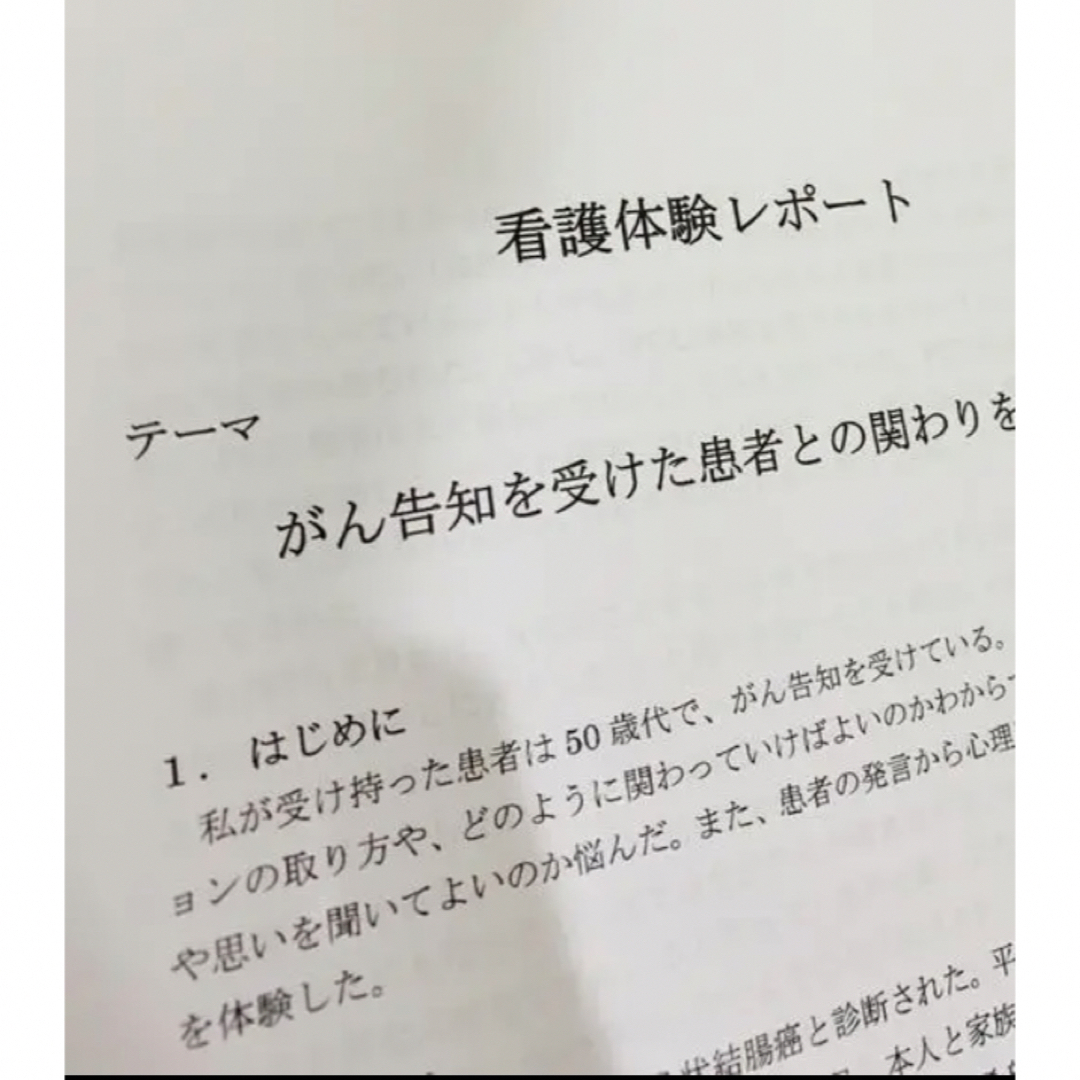 看護実習レポート　看護計画 エンタメ/ホビーの本(健康/医学)の商品写真