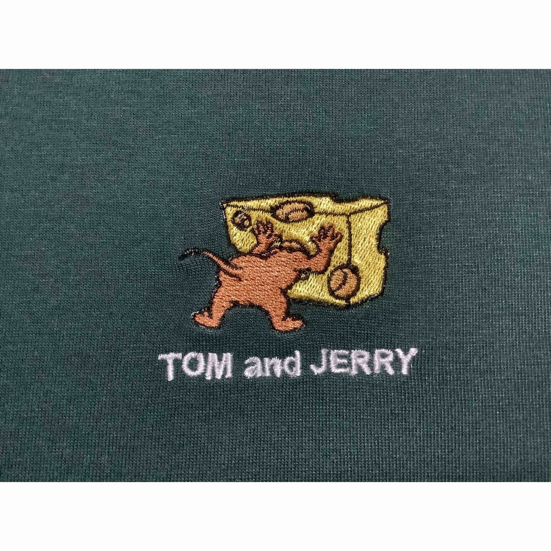 トムとジェリー　タフィー　チーズ　刺繍　Tシャツ　半袖　洋服　アニメ　収納 レディースのトップス(Tシャツ(半袖/袖なし))の商品写真