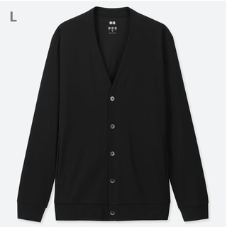 ユニクロ(UNIQLO)のL ポケット有り 414498 エアリズムUVカット ブラック UNIQLO(カーディガン)