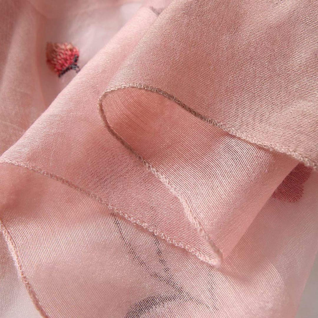 【色: ピンク】[ANMIDA] アンミダ 超薄手 大判ストール スカーフ マフ レディースのファッション小物(その他)の商品写真