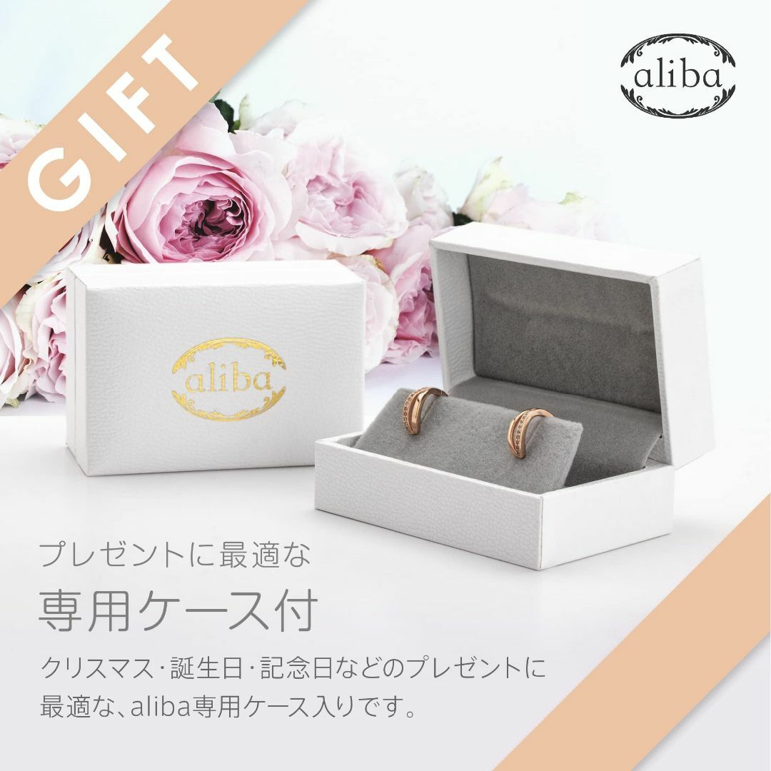 【色: ピンクゴールド】aliba ピアス レディース フープピアス 人気 金属 レディースのアクセサリー(その他)の商品写真