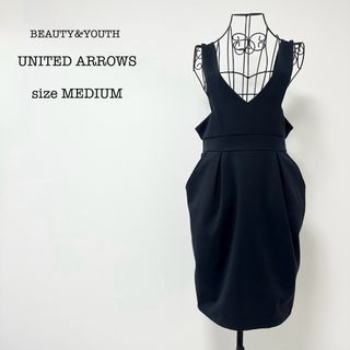 ユナイテッドアローズ(UNITED ARROWS)の【ユナイテッドアローズ】ジャンパースカート　ミニ丈　タイト　重ね着コーデ　M(ミニワンピース)