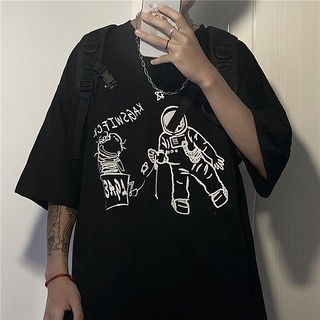 【ペア可】メンズ レディース 2XL Tシャツ 黒 韓国 ヒップホップ ゆったり(Tシャツ/カットソー(半袖/袖なし))