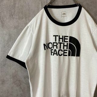 ザノースフェイス(THE NORTH FACE)の【リンガーTシャツ】NORTH FACEノースフェイス古着ビックロゴ白L半袖(Tシャツ/カットソー(半袖/袖なし))