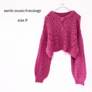 アースミュージックアンドエコロジー(earth music & ecology)の【アースミュージック＆エコロジー】カーディガン　ショート丈　ボリュームロング袖F(カーディガン)