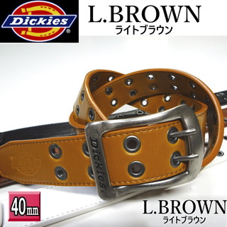 Dickies - 126LBR ディッキーズ ベルト ダブルピン Dickies ライトブラウン