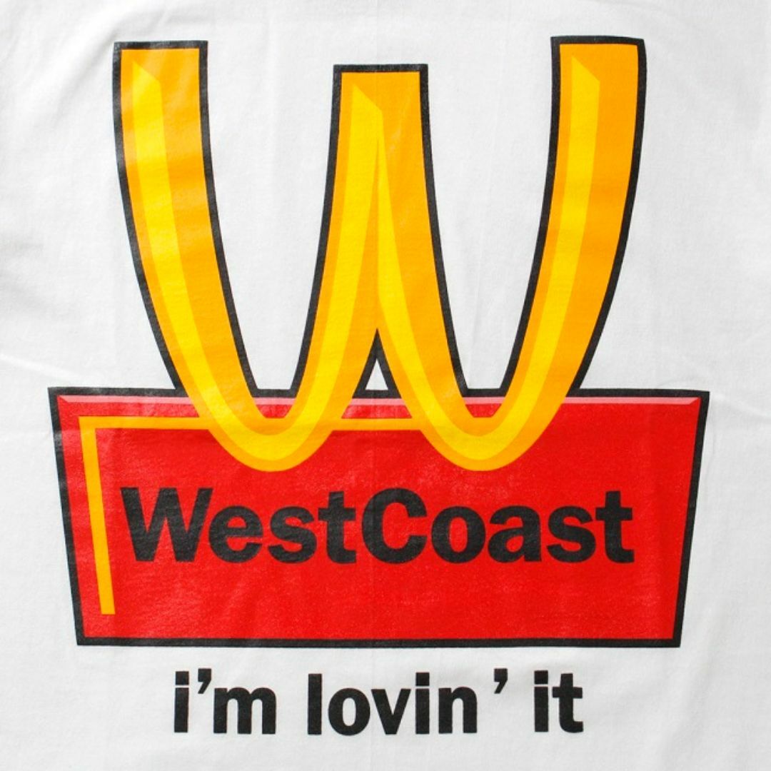 新品 WestCoast おもしろTシャツ M～XL/　ホワイトudt-0047 メンズのトップス(Tシャツ/カットソー(半袖/袖なし))の商品写真