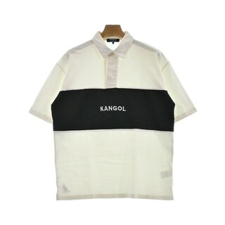 カンゴール(KANGOL)のKANGOL カンゴール ポロシャツ 2(M位) 白x黒 【古着】【中古】(ポロシャツ)