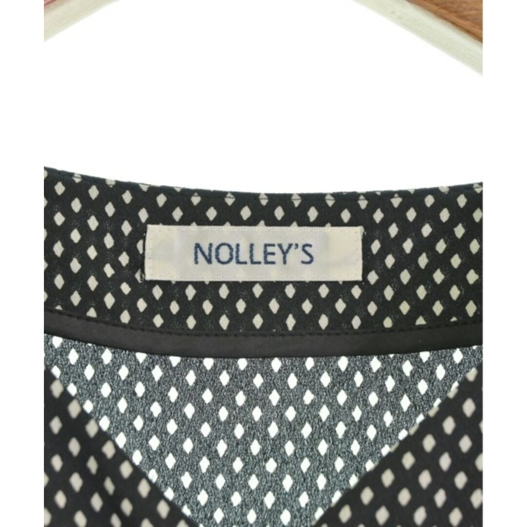 NOLLEY'S(ノーリーズ)のNolley's ノーリーズ ワンピース 38(M位) 黒x白(総柄) 【古着】【中古】 レディースのワンピース(ひざ丈ワンピース)の商品写真