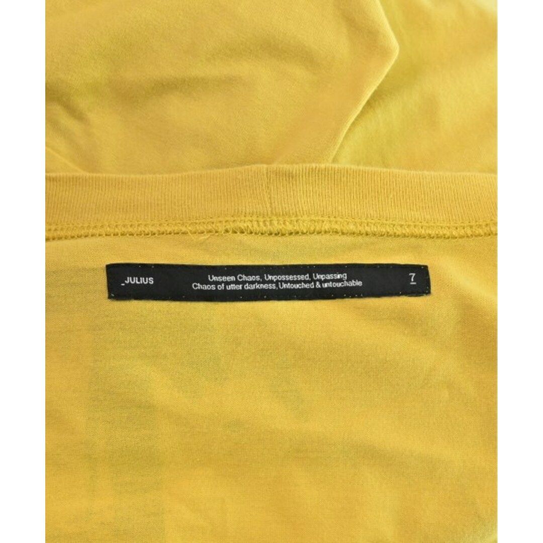 JULIUS(ユリウス)のJULIUS ユリウス Tシャツ・カットソー 2(M位) 黄x黒 【古着】【中古】 メンズのトップス(Tシャツ/カットソー(半袖/袖なし))の商品写真
