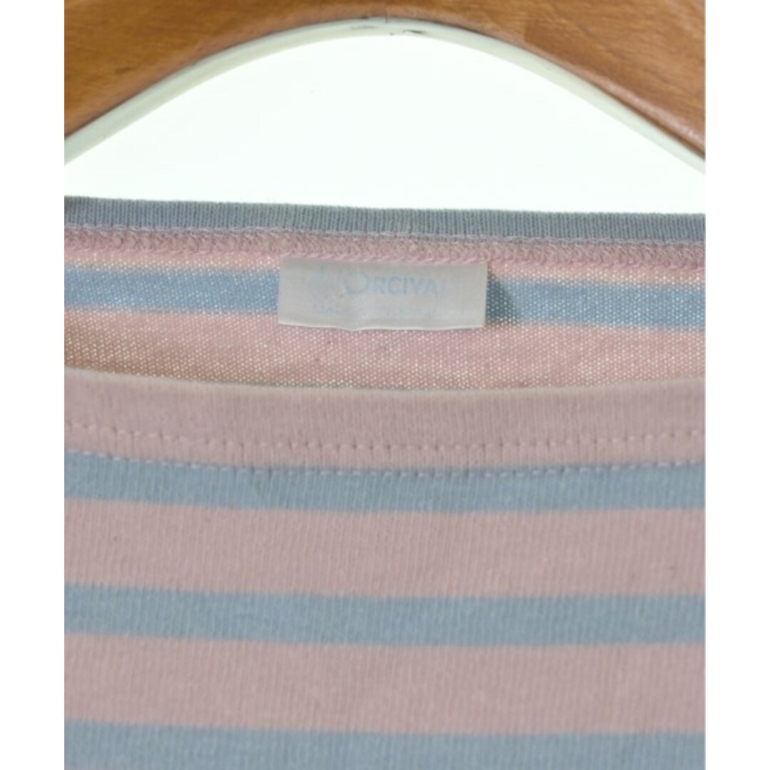 ORCIVAL(オーシバル)のORCIVAL Tシャツ・カットソー 1(M位) ピンクx水色(ボーダー) 【古着】【中古】 レディースのトップス(カットソー(半袖/袖なし))の商品写真