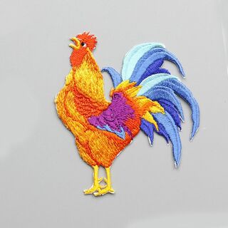 アイロンワッペン　刺繡　ニワトリ　　雄鶏　最高の発色　衣類DIY(その他)