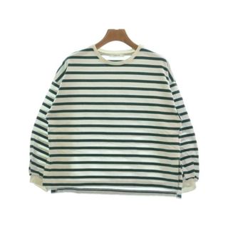 Le Melange ルメランジェ Tシャツ・カットソー F 白x緑(ボーダー) 【古着】【中古】(カットソー(半袖/袖なし))