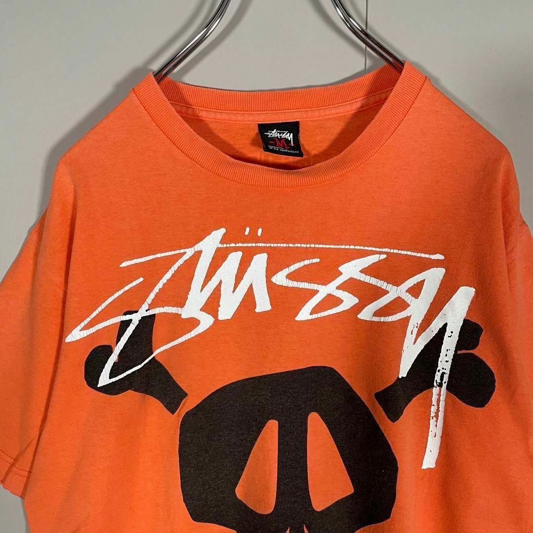 STUSSY(ステューシー)の【メキシコ製、スカルロゴ◎】stussyビッグプリント古着Tシャツ半袖sk8M メンズのトップス(Tシャツ/カットソー(半袖/袖なし))の商品写真