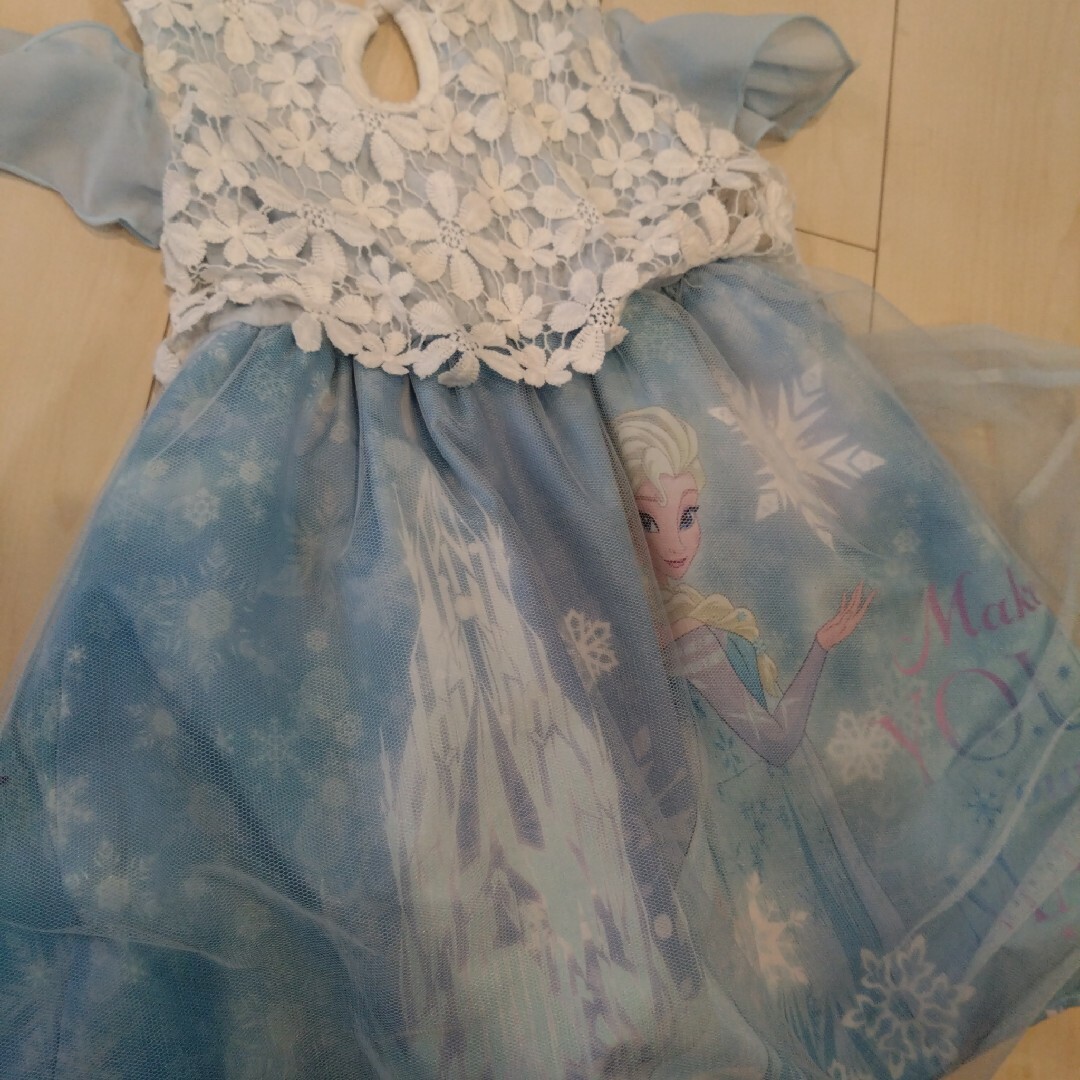 Disney(ディズニー)のアナと雪の女王100㌢ なりきりドレス キッズ/ベビー/マタニティのキッズ服女の子用(90cm~)(ワンピース)の商品写真
