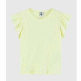 プチバトー(PETIT BATEAU)の新品未使用　プチバトー　4a フリル袖半袖カットソー イエロー(Tシャツ/カットソー)