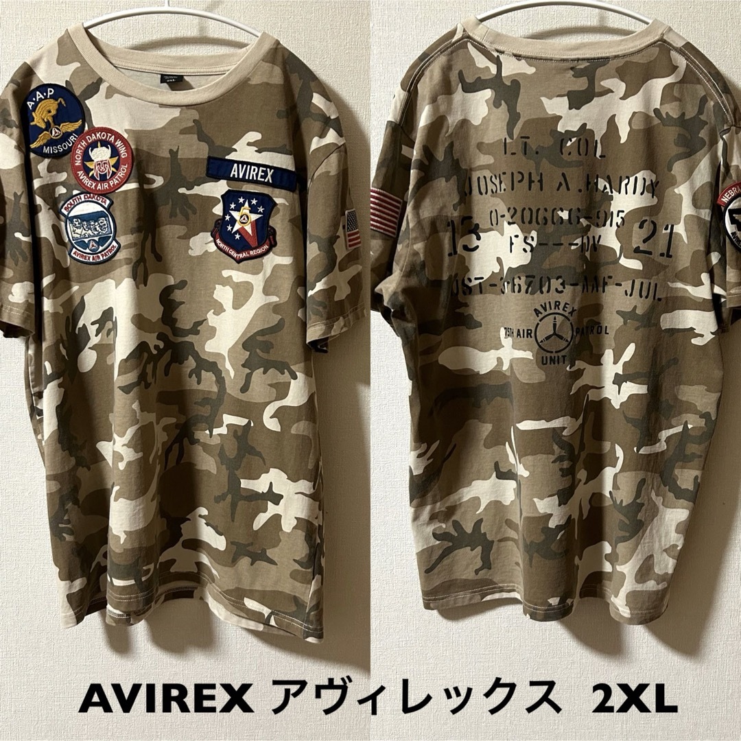 AVIREX(アヴィレックス)の2XL！AVIREX  アヴィレックス 古着半袖Tシャツ ミリタリー 迷彩 カモ メンズのトップス(Tシャツ/カットソー(半袖/袖なし))の商品写真