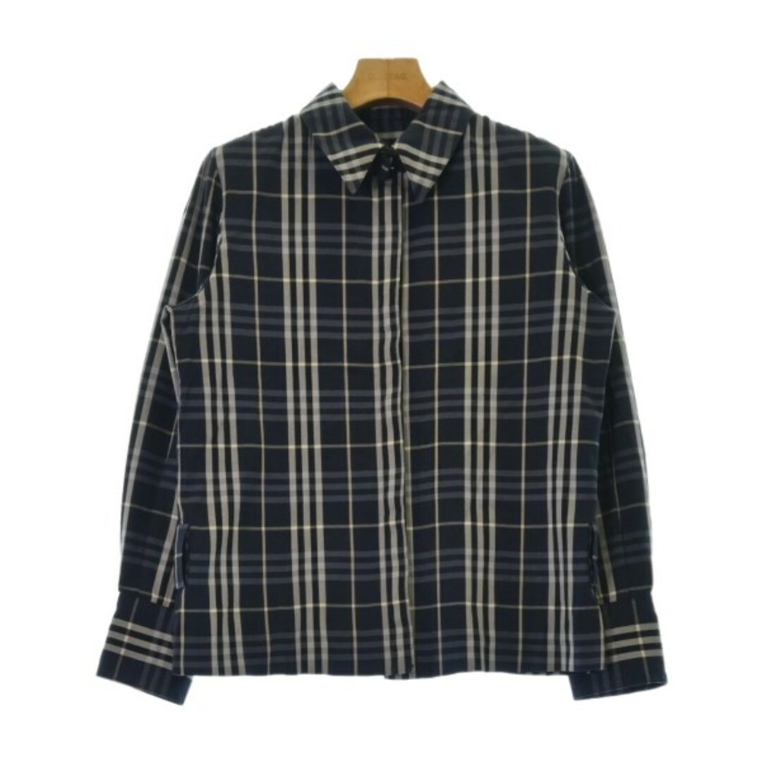 BURBERRY(バーバリー)のBURBERRY ブルゾン（その他） 38(S位) 紺x白(チェック) 【古着】【中古】 レディースのジャケット/アウター(その他)の商品写真