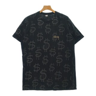 ステューシー(STUSSY)のSTUSSY ステューシー Tシャツ・カットソー L 黒xグレー(総柄) 【古着】【中古】(Tシャツ/カットソー(半袖/袖なし))