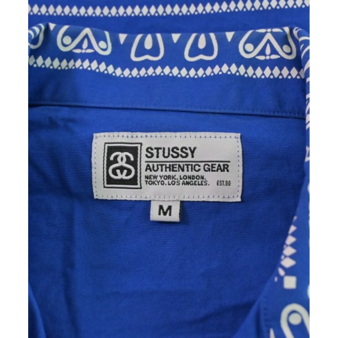 STUSSY(ステューシー)のSTUSSY ステューシー カジュアルシャツ M 青x白(総柄) 【古着】【中古】 メンズのトップス(シャツ)の商品写真