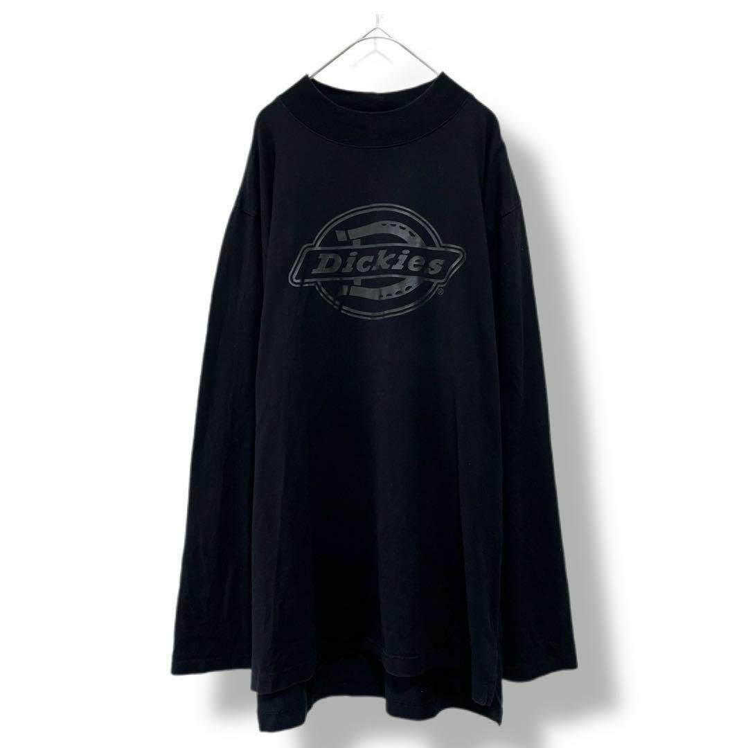 Dickies(ディッキーズ)のディッキーズ ロンT 古着 XL ゆるダボ ボルトネック ビッグロゴ 黒b59 メンズのトップス(Tシャツ/カットソー(七分/長袖))の商品写真