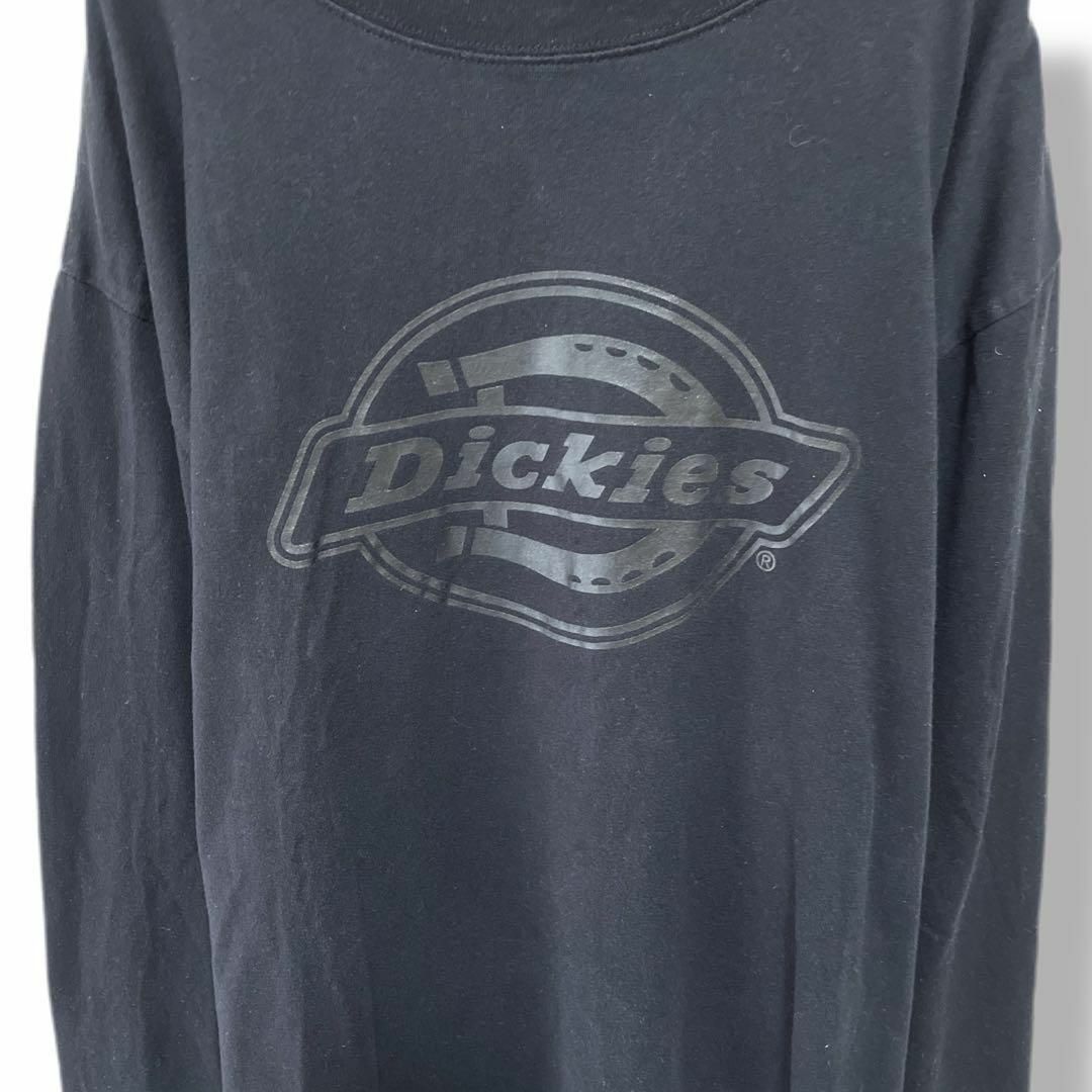 Dickies(ディッキーズ)のディッキーズ ロンT 古着 XL ゆるダボ ボルトネック ビッグロゴ 黒b59 メンズのトップス(Tシャツ/カットソー(七分/長袖))の商品写真