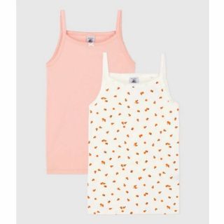 プチバトー(PETIT BATEAU)の新品未使用　プチバトー　5a キャミソール2枚組　みかん(下着)