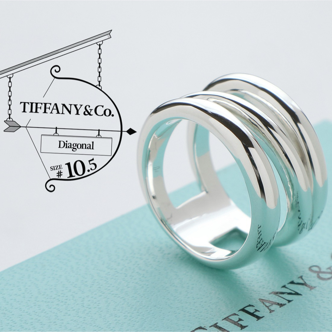 Tiffany & Co.(ティファニー)の美品 TIFFANY ティファニー ダイアゴナル 925 リング 10.5号 レディースのアクセサリー(リング(指輪))の商品写真
