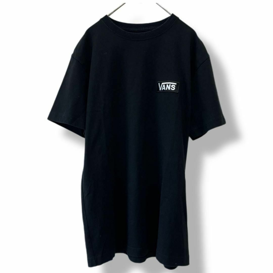 VANS(ヴァンズ)のバンズ Tシャツ クルーネック 古着 M ワンポイントロゴ 無地 黒b64 メンズのトップス(Tシャツ/カットソー(半袖/袖なし))の商品写真