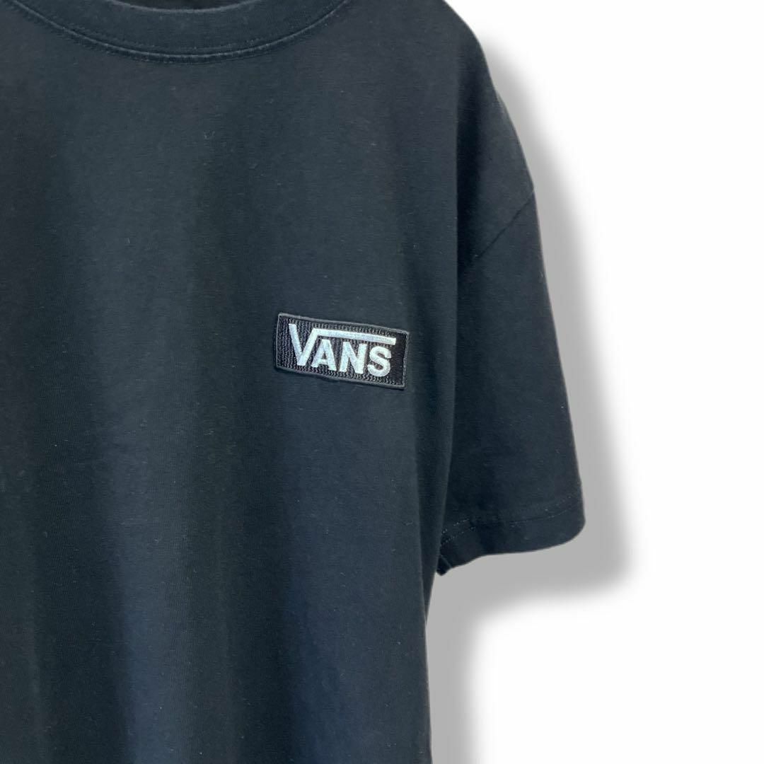 VANS(ヴァンズ)のバンズ Tシャツ クルーネック 古着 M ワンポイントロゴ 無地 黒b64 メンズのトップス(Tシャツ/カットソー(半袖/袖なし))の商品写真